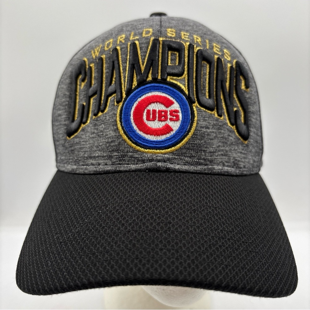 New Era 39Thirty Chicago Cubs MLB 2016 WS Champions Men OSFM Gray Fitted Hat‎